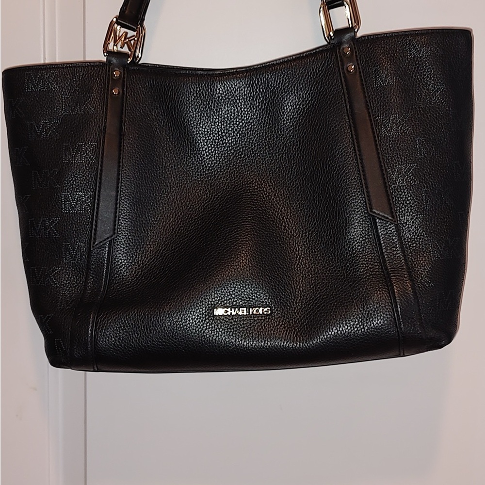 Michael Kors Black Pebbled Leather Shoulder Bag
